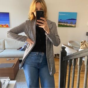 Black and White Houndstooth oversized blazer